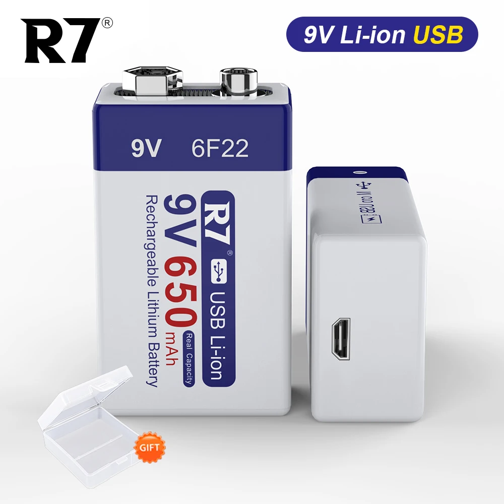 9V Rechargeable Battery 6F22 9V Li-ion Lithium Batteries 9V battery Micro USB 9 Volt li-ion for metal detector Microphone Toy
9V Rechargeable Battery 6F22 9V Li-ion Lithium Batteries 9V battery Micro USB 9 Volt li-ion for metal detector Microphone Toy