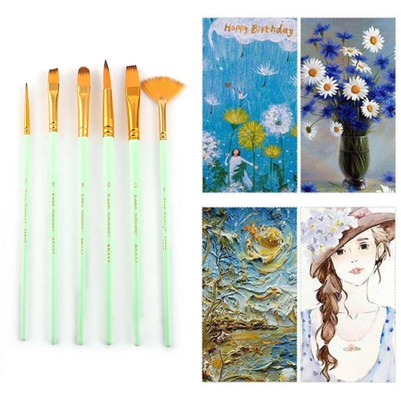 6 Sizes Acrylic Paint Brush Set Nylon Hair Brushes for Multi Purpose Oil Watercolor Painting Artist Professional Kits
6 Sizes Acrylic Paint Brush Set Nylon Hair Brushes for Multi Purpose Oil Watercolor Painting Artist Professional Kits
