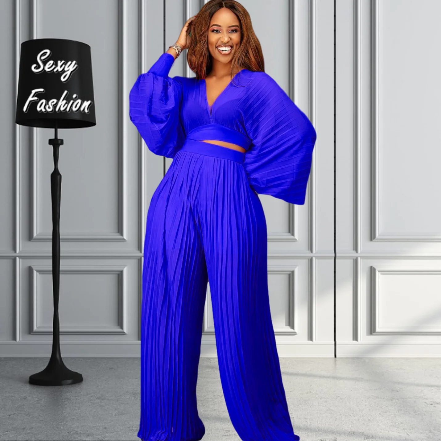 WSFEC S-3XL Two piece sets women Outfits Pleated Suits Long Sleeve V Neck Crop Top & Wide Leg Pant Suits Elegant Fall Clothes
WSFEC S-3XL Two piece sets women Outfits Pleated Suits Long Sleeve V Neck Crop Top & Wide Leg Pant Suits Elegant Fall Clothes