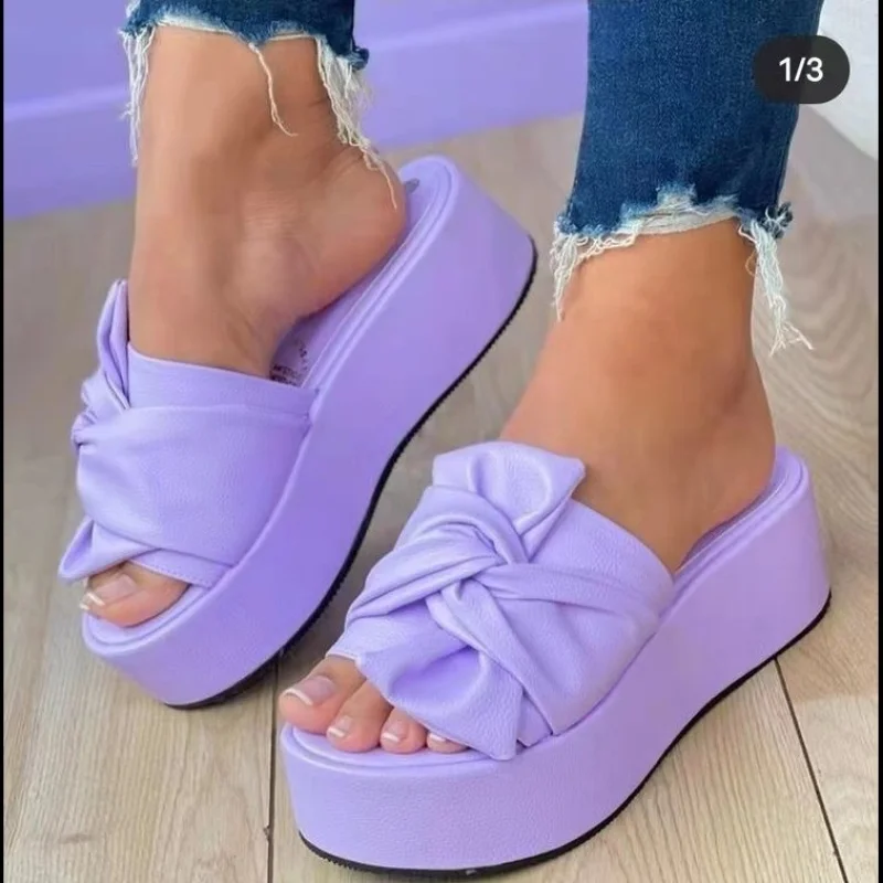 Women's Platform Shoes 2023 Summer Sandals Butterfly Knot Open Toe Women's Slippers Flat Ladies Casual Slides Zapatos De Mujer
Women's Platform Shoes 2023 Summer Sandals Butterfly Knot Open Toe Women's Slippers Flat Ladies Casual Slides Zapatos De Mujer