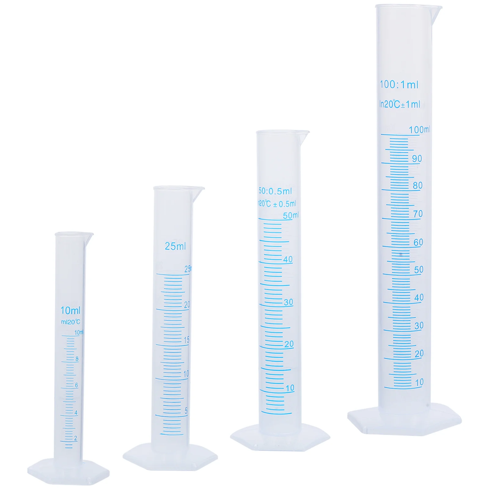 Graduated Cylinder Beaker- 10/ 25/ 50/ 100ml Science Measuring Test Tube Flask, 2- Sided Marking- Black and Raised Tubes
Graduated Cylinder Beaker- 10/ 25/ 50/ 100ml Science Measuring Test Tube Flask, 2- Sided Marking- Black and Raised Tubes