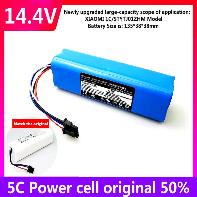 14.4V Battery 5200mAh Robot Vacuum Cleaner 1C Battery For Xiaomi Mijia 1C STYTJ01ZHM Robot Vacuum Mop Cleaner
14.4V Battery 5200mAh Robot Vacuum Cleaner 1C Battery For Xiaomi Mijia 1C STYTJ01ZHM Robot Vacuum Mop Cleaner