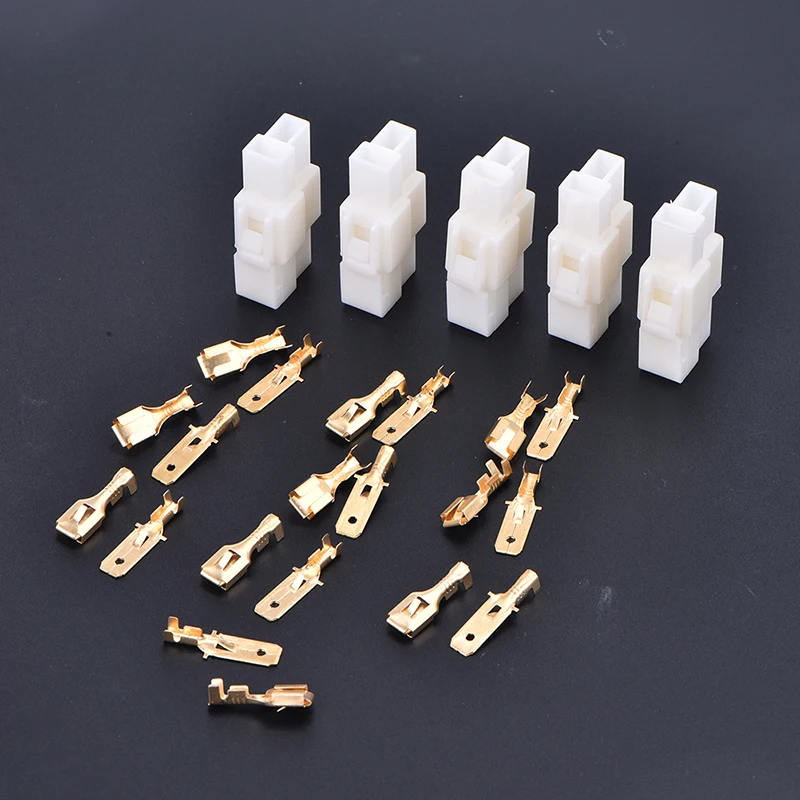 5 Sets 2 Pin Automotive Electrical Wire Connector Cable Terminal Plug Kits Motorcycle Ebike Car Terminal Plug Male Female 6.3mm
5 Sets 2 Pin Automotive Electrical Wire Connector Cable Terminal Plug Kits Motorcycle Ebike Car Terminal Plug Male Female 6.3mm