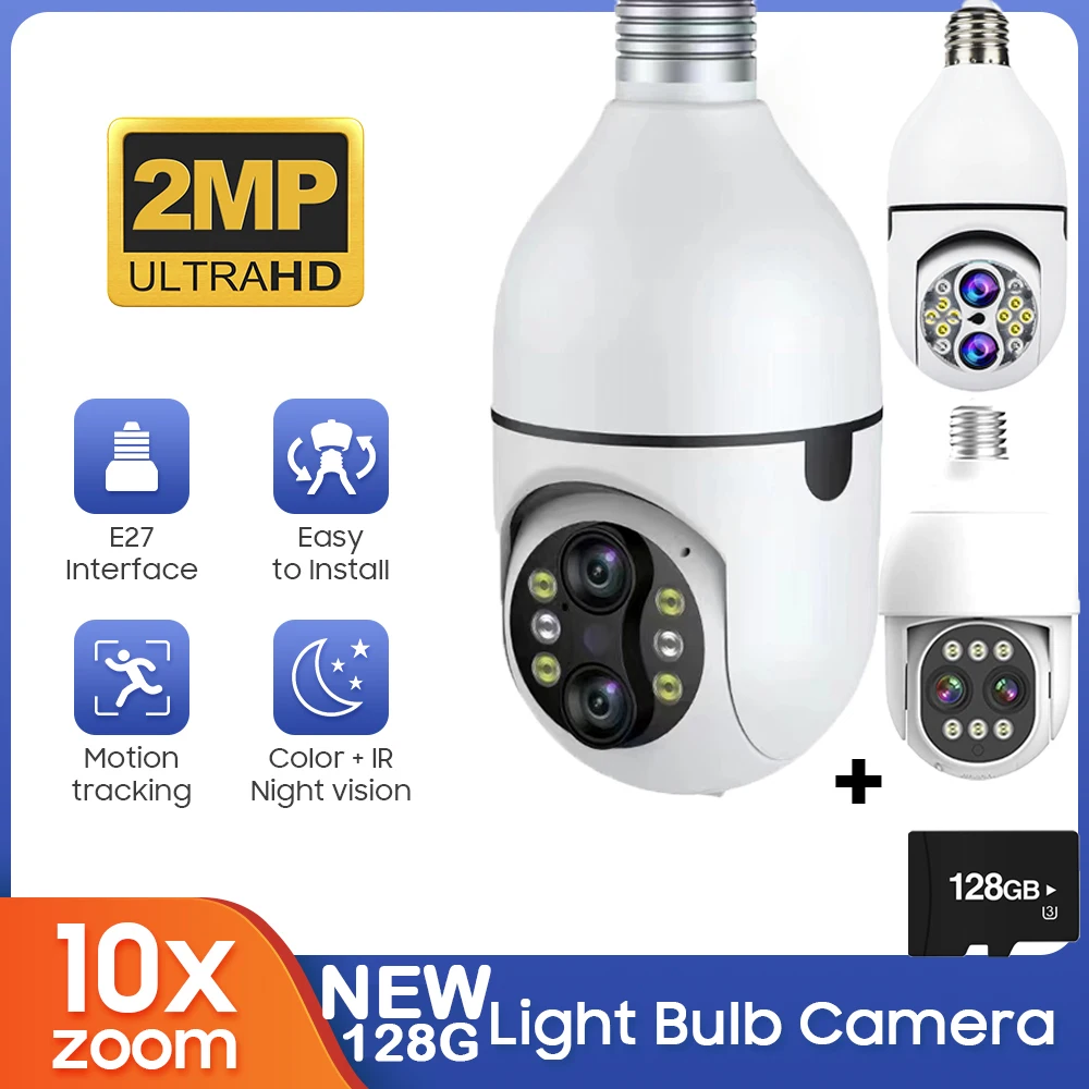 2K 4MP 360° NEW Bulb IP TV WiFi Camera Indoor Video Surveilla Outdoor Color Night Vision Wifi Video Camera Light Bulb 2.4Ghz
2K 4MP 360° NEW Bulb IP TV WiFi Camera Indoor Video Surveilla Outdoor Color Night Vision Wifi Video Camera Light Bulb 2.4Ghz