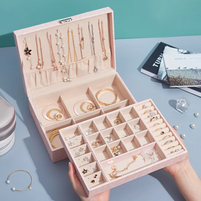 Locked jewelry box storage box large capacity jewelry ring earrings necklace earrings dust-proof finishing box
Locked jewelry box storage box large capacity jewelry ring earrings necklace earrings dust-proof finishing box