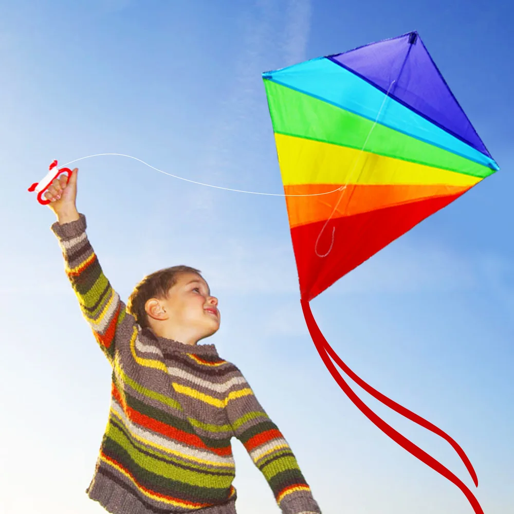 Colorful Kite Long Tail Outdoor Flying Toys Rainbow Diamond Kite Kids Plastic Handle With 50m String
Colorful Kite Long Tail Outdoor Flying Toys Rainbow Diamond Kite Kids Plastic Handle With 50m String