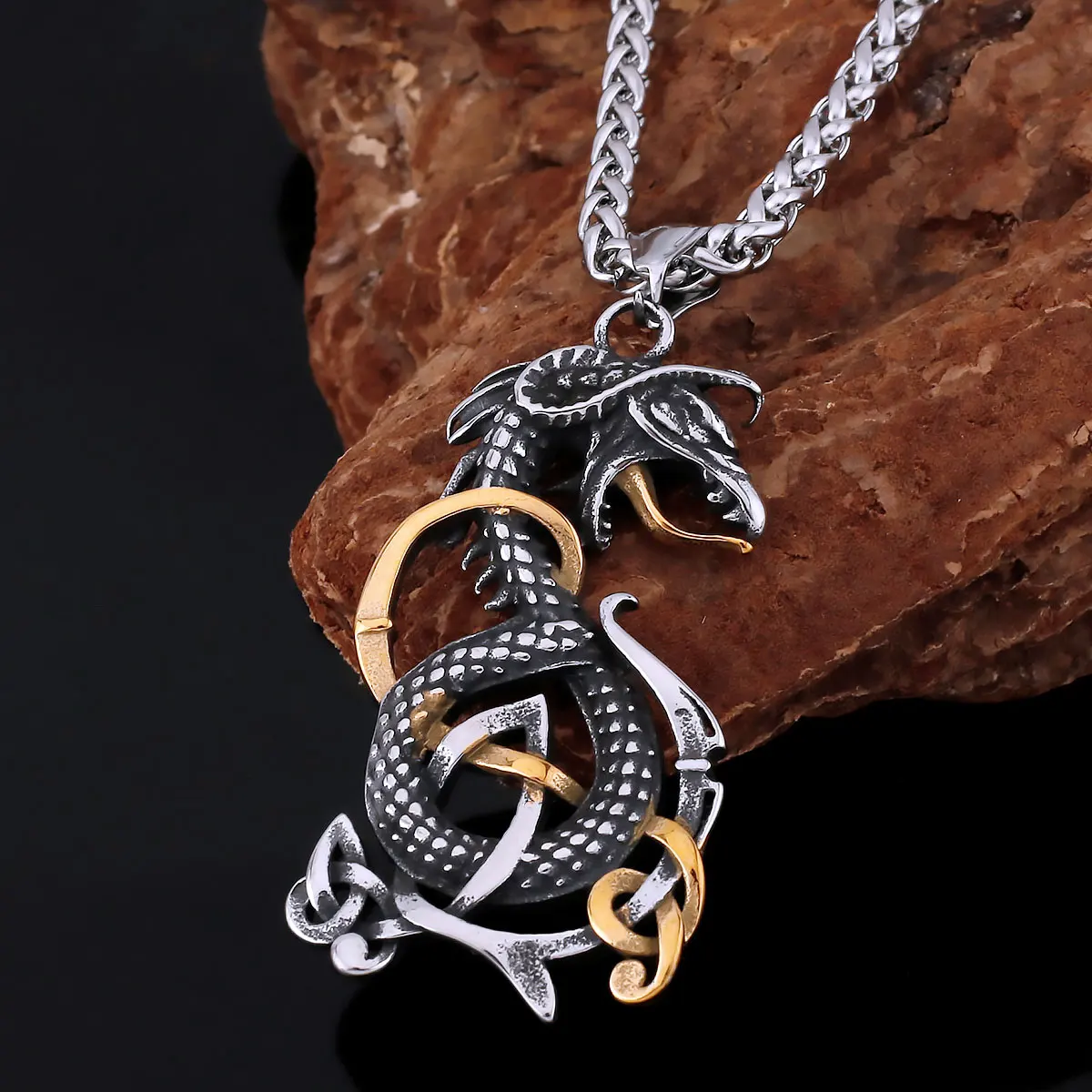 Original Design Creative Viking Dragon Stainless Steel Necklace Men's Nordic Vintage Amulet Pendant Jewelry Teen Locomotive
Original Design Creative Viking Dragon Stainless Steel Necklace Men's Nordic Vintage Amulet Pendant Jewelry Teen Locomotive