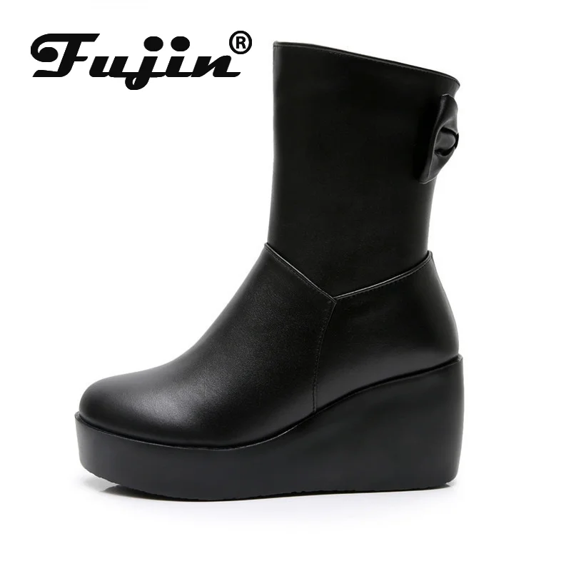 Fujin 2021 Leather Genuine Women Boot Fur Plush Warm Snow Boots for Autumn Winter Women Sock Platform Wedge Heel Ankle Boots
Fujin 2021 Leather Genuine Women Boot Fur Plush Warm Snow Boots for Autumn Winter Women Sock Platform Wedge Heel Ankle Boots