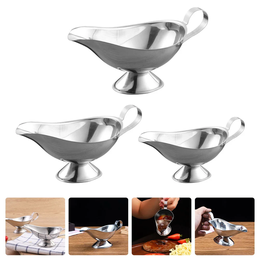 3pcs Gravy Boat Gravy Saucer Stainless Steel Kitchen Gadgets for Home Restaurant
3pcs Gravy Boat Gravy Saucer Stainless Steel Kitchen Gadgets for Home Restaurant