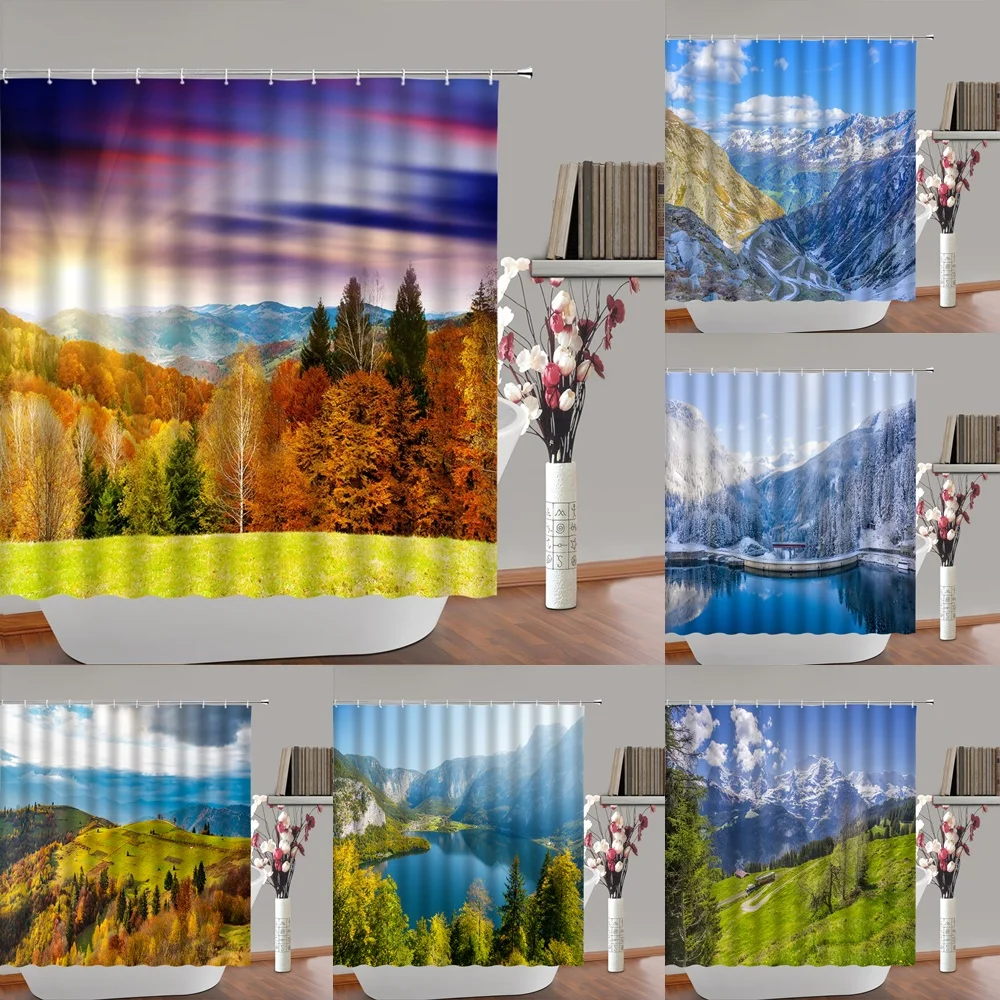 Mountain Scenic Shower Curtain Lake Pines Trees Forest Natural Scenery Landscape Outdoor Art Polyester Curtains Bathroom Decor
Mountain Scenic Shower Curtain Lake Pines Trees Forest Natural Scenery Landscape Outdoor Art Polyester Curtains Bathroom Decor