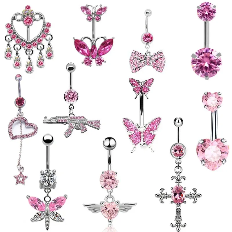 14G Stainless Steel Butterfly Navel Belly Button Rings Women Fashion Wing Belly Button Ring Piercing Body Piercings Jewelry Pink
14G Stainless Steel Butterfly Navel Belly Button Rings Women Fashion Wing Belly Button Ring Piercing Body Piercings Jewelry Pink