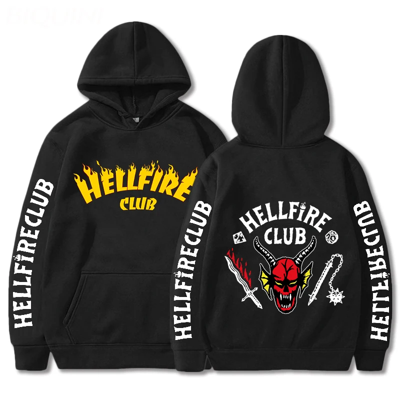Hellfire Club Hoodie Long Sleeve Stranger Things 4 Pattern Print Streetwear Pullover Autumn Winter Unisex Large Size Sweatshirts
Hellfire Club Hoodie Long Sleeve Stranger Things 4 Pattern Print Streetwear Pullover Autumn Winter Unisex Large Size Sweatshirts
