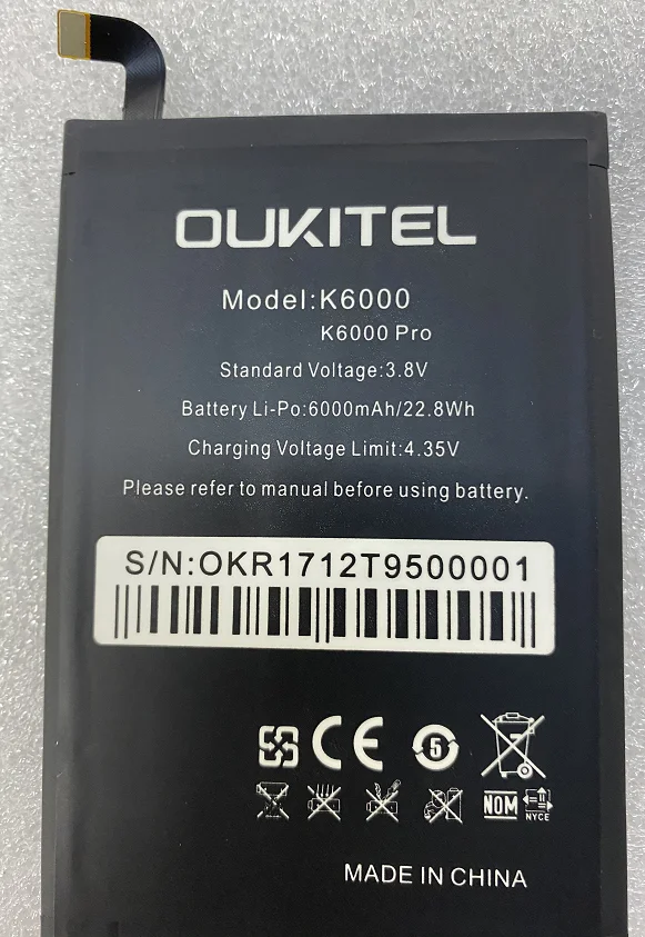 Для Oukitel K6000 аккумулятор Oukitel K6000 Мобильный телефон Аккумулятор 6000 мАч
Для Oukitel K6000 аккумулятор Oukitel K6000 Мобильный телефон Аккумулятор 6000 мАч