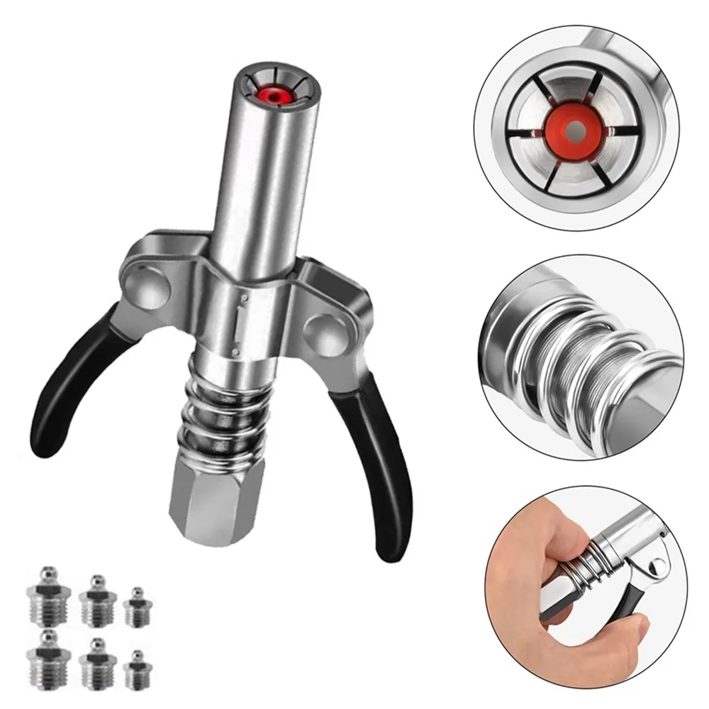 Grease Gun Coupler Mini Manual Grease Pump Head 10000PSI Syringe Lubrication Nozzle Oil Filling Tool Grease Injector Nipple
Grease Gun Coupler Mini Manual Grease Pump Head 10000PSI Syringe Lubrication Nozzle Oil Filling Tool Grease Injector Nipple