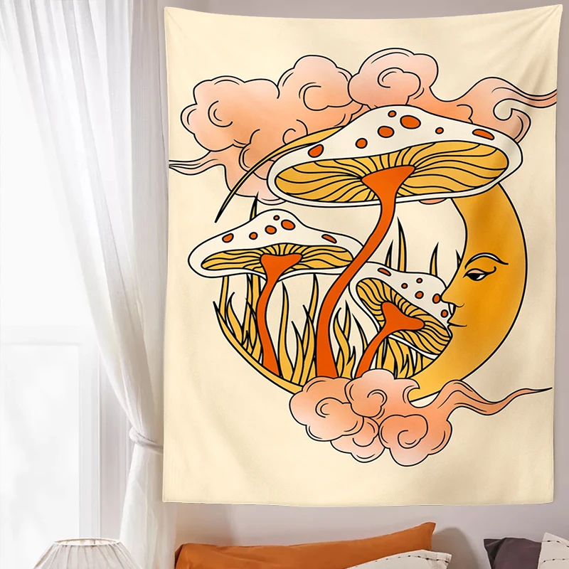 

Mushroom Tapestry Bohemian Things To Decorate The Room Tapestries LivingRoom Decoration Wall Cloth Tapestries Tapeçaria