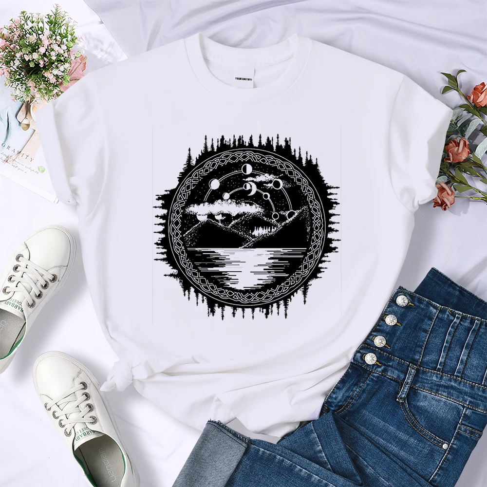 Mountain Lake Sun, Moon And Stars T Shirt Women Summer Cool Tshirts Breathable Casual Tee Clothes Street Creativity Short Sleeve
Mountain Lake Sun, Moon And Stars T Shirt Women Summer Cool Tshirts Breathable Casual Tee Clothes Street Creativity Short Sleeve