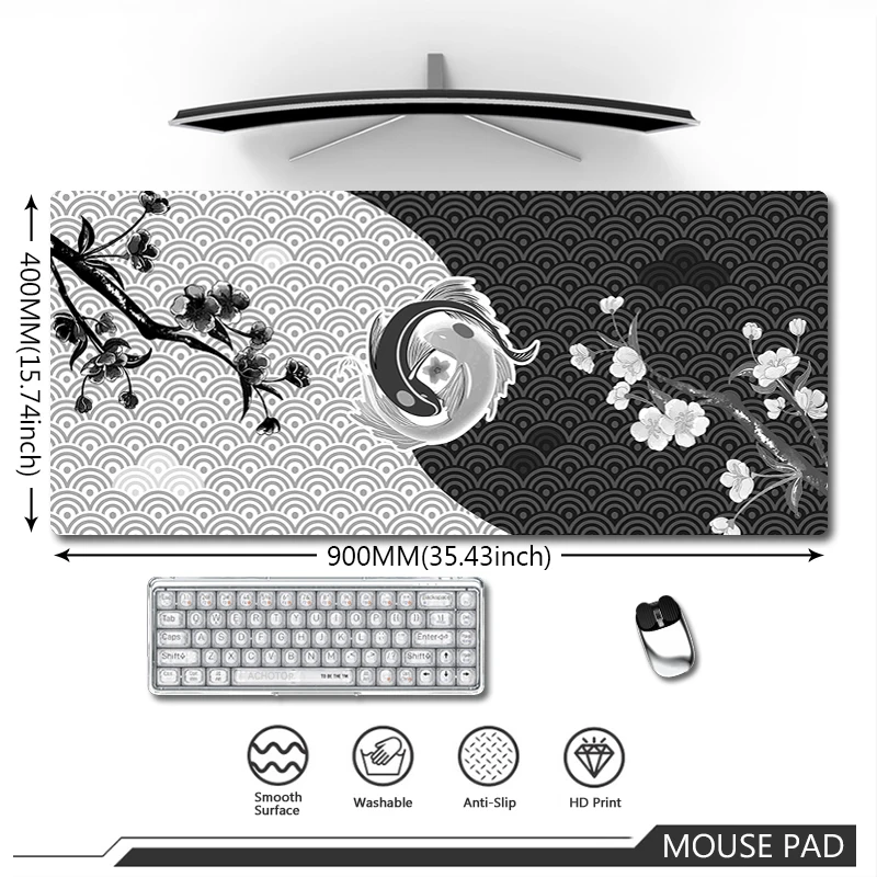 Gaming Mouse Pads Koi Taichi Neutral Table Mats Computer Mousepad Company Big Desk Pad 100x50cm Large Gamer Mousepads Mouse Mat 
Gaming Mouse Pads Koi Taichi Neutral Table Mats Computer Mousepad Company Big Desk Pad 100x50cm Large Gamer Mousepads Mouse Mat