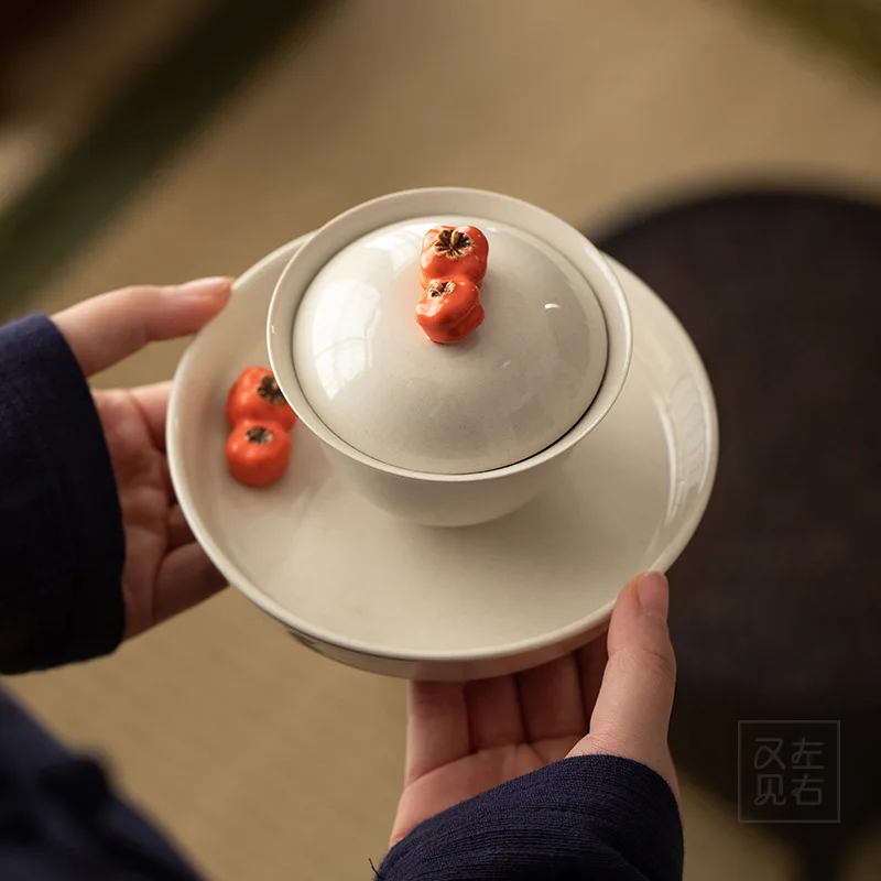 

Gaiwan Chawan Tea Cup Puer Bowl Set Soup Tureen Chinese Kung Fu Mugs Porcelain Ceramic Tableware Ceremony Embryo White Akadama