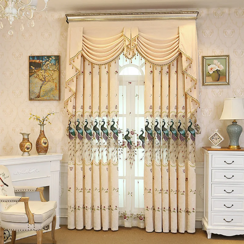 Embroidered Hollow Peacock High-end European-style Thickened Cashmere Embroidered Cloth Curtain European-style Living Room Lxj
Embroidered Hollow Peacock High-end European-style Thickened Cashmere Embroidered Cloth Curtain European-style Living Room Lxj