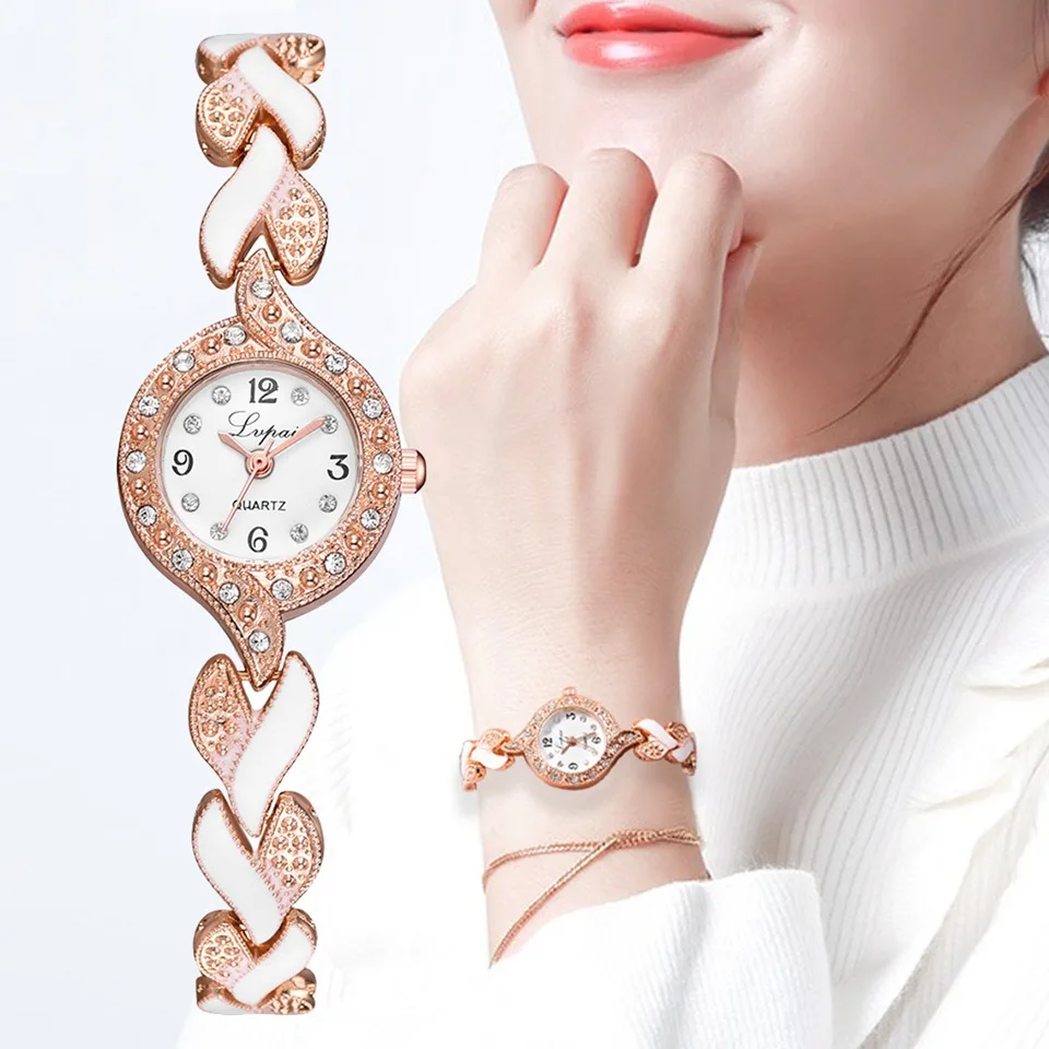 

Nieuwe Merk Lvpai Armband Horloges Vrouwen Luxe Crystal Dress Horloges Klok Vrouwen Mode Toevallige Quartz Horloge Reloj Mujer