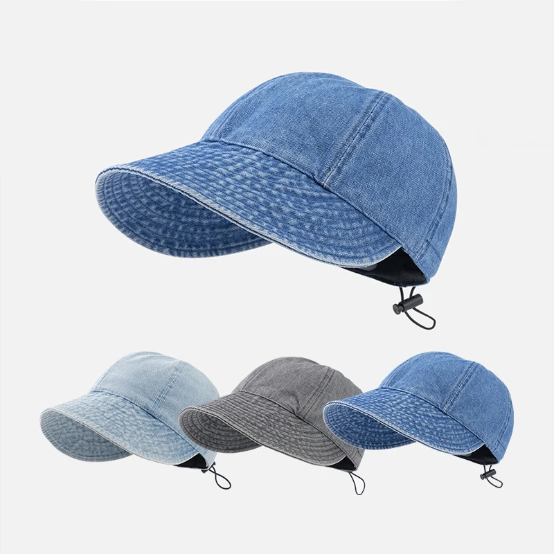 

Denim Sun Hat Men Hip Hop Snapback Hat Solid Peaked Cap Baseball Cap Women Summer Outdoor Sunhat Casquette Adjustable Beach Hat