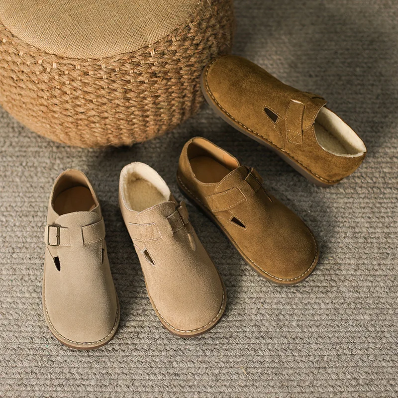 Nubuck Leather Women's Casual Beanie Shoes Cowhide Female Boots 2022 New Flat Women's One Pedal Autumn Winter Cotton Shoes
Nubuck Leather Women's Casual Beanie Shoes Cowhide Female Boots 2022 New Flat Women's One Pedal Autumn Winter Cotton Shoes