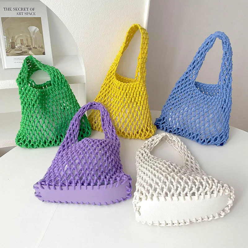 Korean Version of Candy Color Cotton Thread Woven Bag Simple Fashion Fishnet Bag Hand-held Hand Bag Female Bag Sac à Main
Korean Version of Candy Color Cotton Thread Woven Bag Simple Fashion Fishnet Bag Hand-held Hand Bag Female Bag Sac à Main