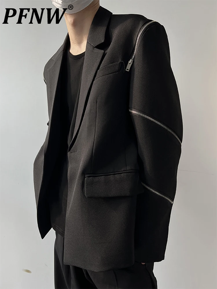 PFNW Niche Design Dark Punk Gothic Style Zipper Suit Personalized Coat Autumn Winter High Street Casual Blazers Tops 12A6215
PFNW Niche Design Dark Punk Gothic Style Zipper Suit Personalized Coat Autumn Winter High Street Casual Blazers Tops 12A6215