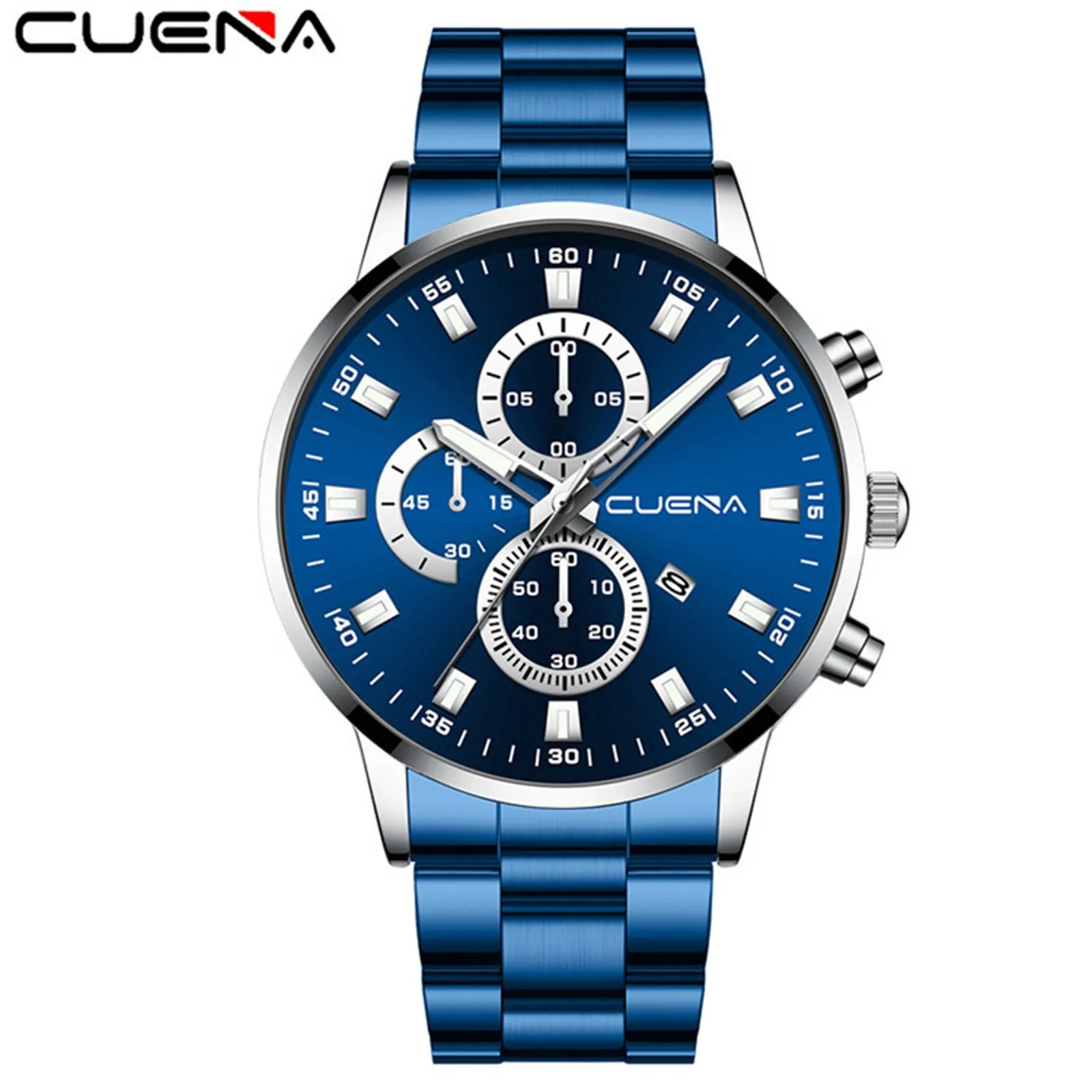 

Cuena Men Fashion Business Stainless Steel Analog Date Sport Quartz Wrist Watch 2022 Minimalist Men's Fashion Ultra Thin Watches