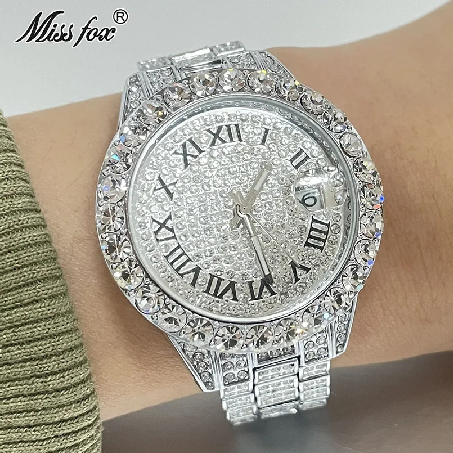 Fashion Brand MISSFOX Sliver Women Watches Business Luxury Full Diamond Wristwatch Waterproof AAA Jewelry Clocks Ladies For Gift
Fashion Brand MISSFOX Sliver Women Watches Business Luxury Full Diamond Wristwatch Waterproof AAA Jewelry Clocks Ladies For Gift
