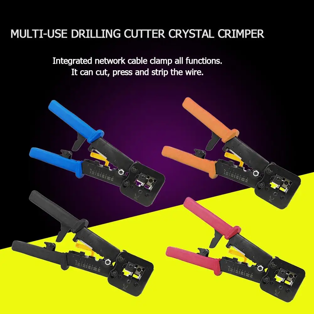 Multi-use Drilling Cutter Crystal Crimper Hand 6P 8P Dual-purpose Network Tools Pliers Cable Stripper Pressing Clamp Tongs Clip
Multi-use Drilling Cutter Crystal Crimper Hand 6P 8P Dual-purpose Network Tools Pliers Cable Stripper Pressing Clamp Tongs Clip