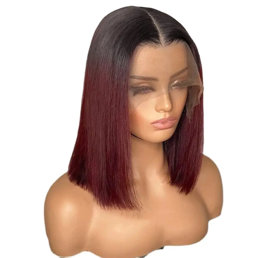 1B/99j Bob 13x4 Lace Frontal Wig 150 Density Silky Straight Short Pre Plucked Brazilian Remy 4x4 Closure Wigs Black Women Ombre
1B/99j Bob 13x4 Lace Frontal Wig 150 Density Silky Straight Short Pre Plucked Brazilian Remy 4x4 Closure Wigs Black Women Ombre