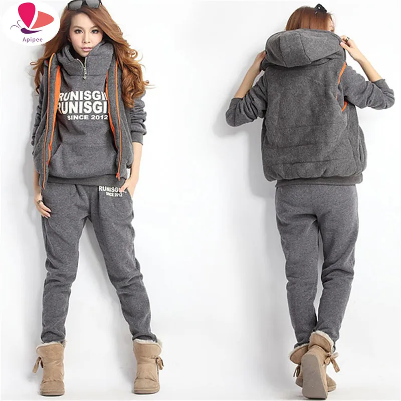 Women's Sport Sets Casual Letter Print Tracksuits Autumn Winter 3 Piece Set Hoodies + Vest + Pants Warm Sport Suit 6XL
Women's Sport Sets Casual Letter Print Tracksuits Autumn Winter 3 Piece Set Hoodies + Vest + Pants Warm Sport Suit 6XL