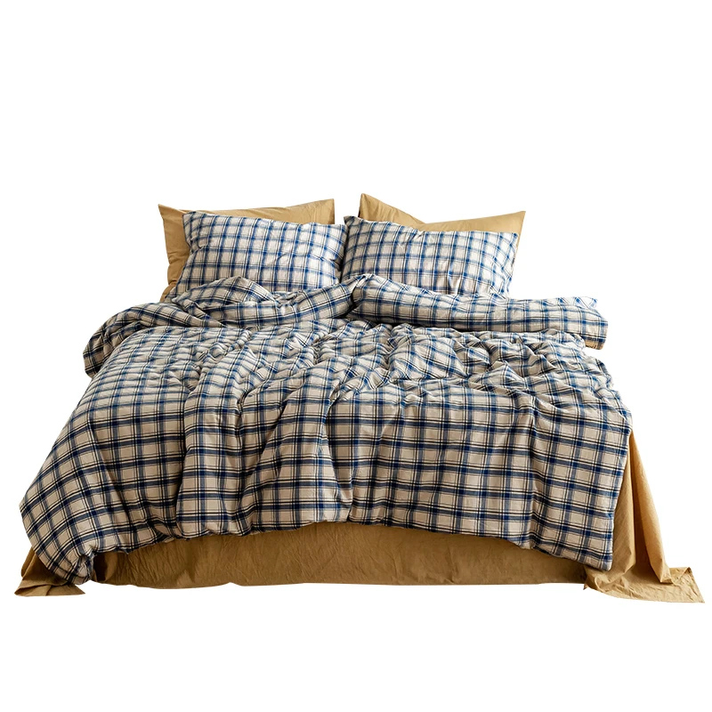 Four-Piece Bed Breakfast Style Cotton Autumn and Winter Quilt Cover Bedding Dormitory Three-Piece Set Sheets Home Textile Heat
Four-Piece Bed Breakfast Style Cotton Autumn and Winter Quilt Cover Bedding Dormitory Three-Piece Set Sheets Home Textile Heat
