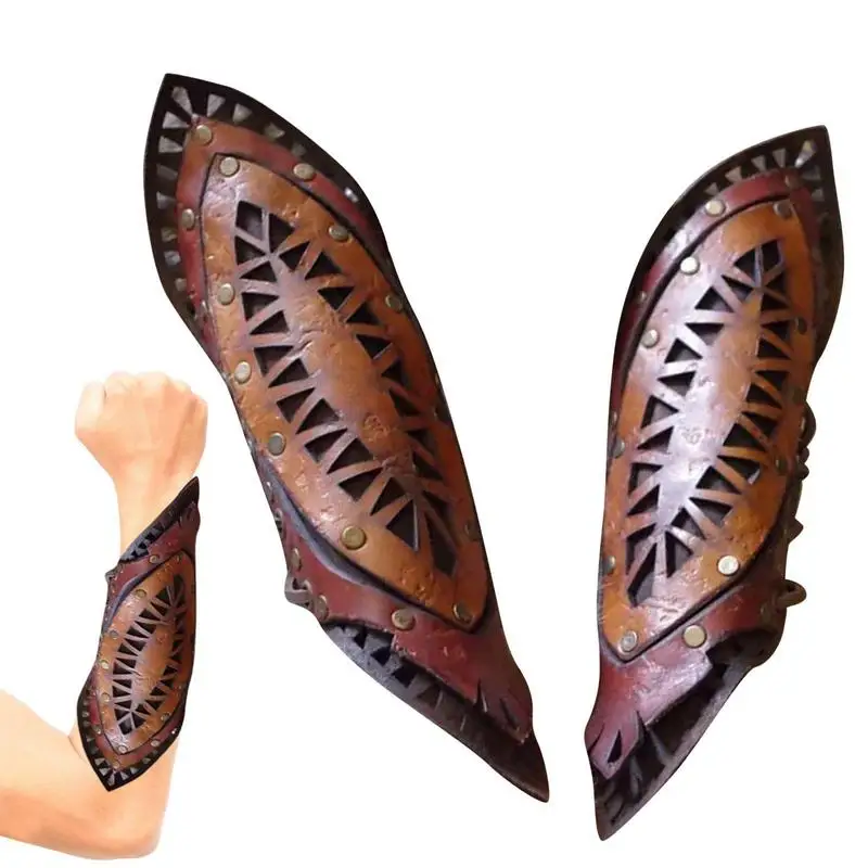 Wrist Gauntlet Multilayer Rivet Medieval Knight Bracers Adult Synthetic Leather Arm Medieval Style Faux Leather Armor Adjustable
Wrist Gauntlet Multilayer Rivet Medieval Knight Bracers Adult Synthetic Leather Arm Medieval Style Faux Leather Armor Adjustable