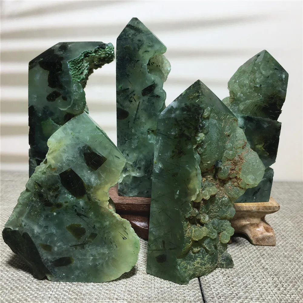 Natural Prehnite Tourmaline Hairstone Tower Point Home Decor Green Druzy Quartz Crystal Stone Obelisk Wand FengShui Gift Healing
Natural Prehnite Tourmaline Hairstone Tower Point Home Decor Green Druzy Quartz Crystal Stone Obelisk Wand FengShui Gift Healing