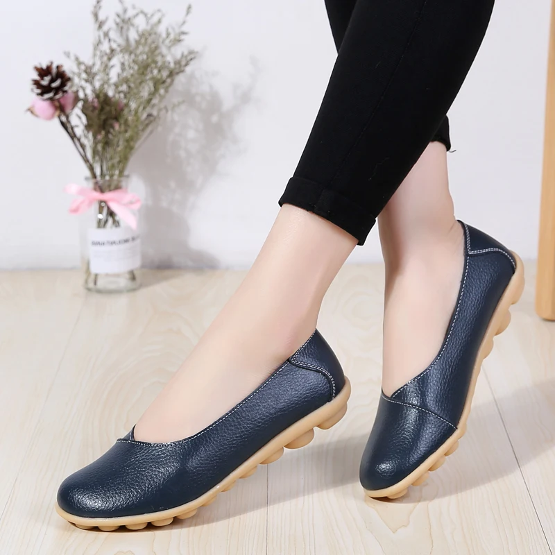 Women's Ladies Female Woman Shoes Flats Mother Shoes Cow Genuine Leather Loafers Ballerina Non Slip On Zapatillas Mujer Ballet
Women's Ladies Female Woman Shoes Flats Mother Shoes Cow Genuine Leather Loafers Ballerina Non Slip On Zapatillas Mujer Ballet