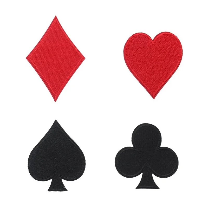 4Pcs/lot Poker Graphics loveing series Patches for on Clothing Pants DIY Ironing Embroidery Patch Appliques clothes Accessories
4Pcs/lot Poker Graphics loveing series Patches for on Clothing Pants DIY Ironing Embroidery Patch Appliques clothes Accessories