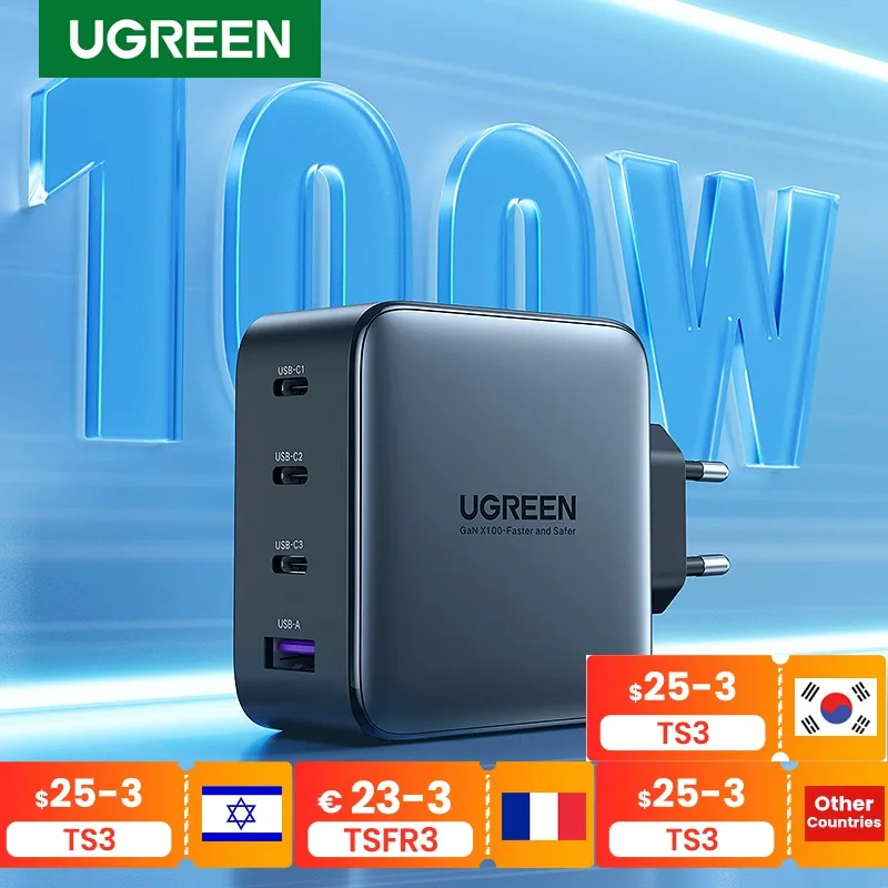 UGREEN USB Charger 100W GaN Charger for Macbook tablet Fast Charging for iPhone Xiaomi USB Type C PD Charge for iPhone 13 12 11
UGREEN USB Charger 100W GaN Charger for Macbook tablet Fast Charging for iPhone Xiaomi USB Type C PD Charge for iPhone 13 12 11