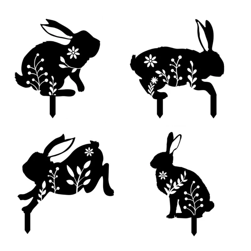 Garden Statue Ornament Black Rabbit Silhouette Stake for Courtyard Lawn Patio Acrylic Bunny Art Decor Floral Cutouts 40JA
Garden Statue Ornament Black Rabbit Silhouette Stake for Courtyard Lawn Patio Acrylic Bunny Art Decor Floral Cutouts 40JA