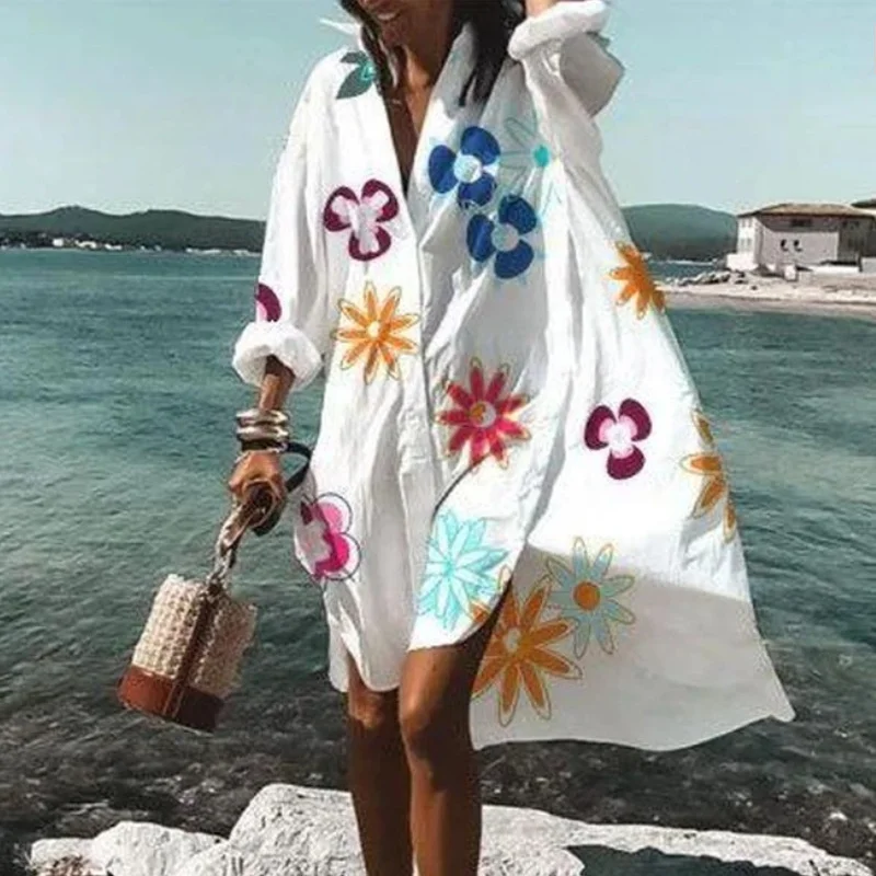 2022 Printed Shirtdress, Long-Sleeve Lapel Women's Dress, New Fashion for Autumn, Casual Beach Women's Dress
2022 Printed Shirtdress, Long-Sleeve Lapel Women's Dress, New Fashion for Autumn, Casual Beach Women's Dress