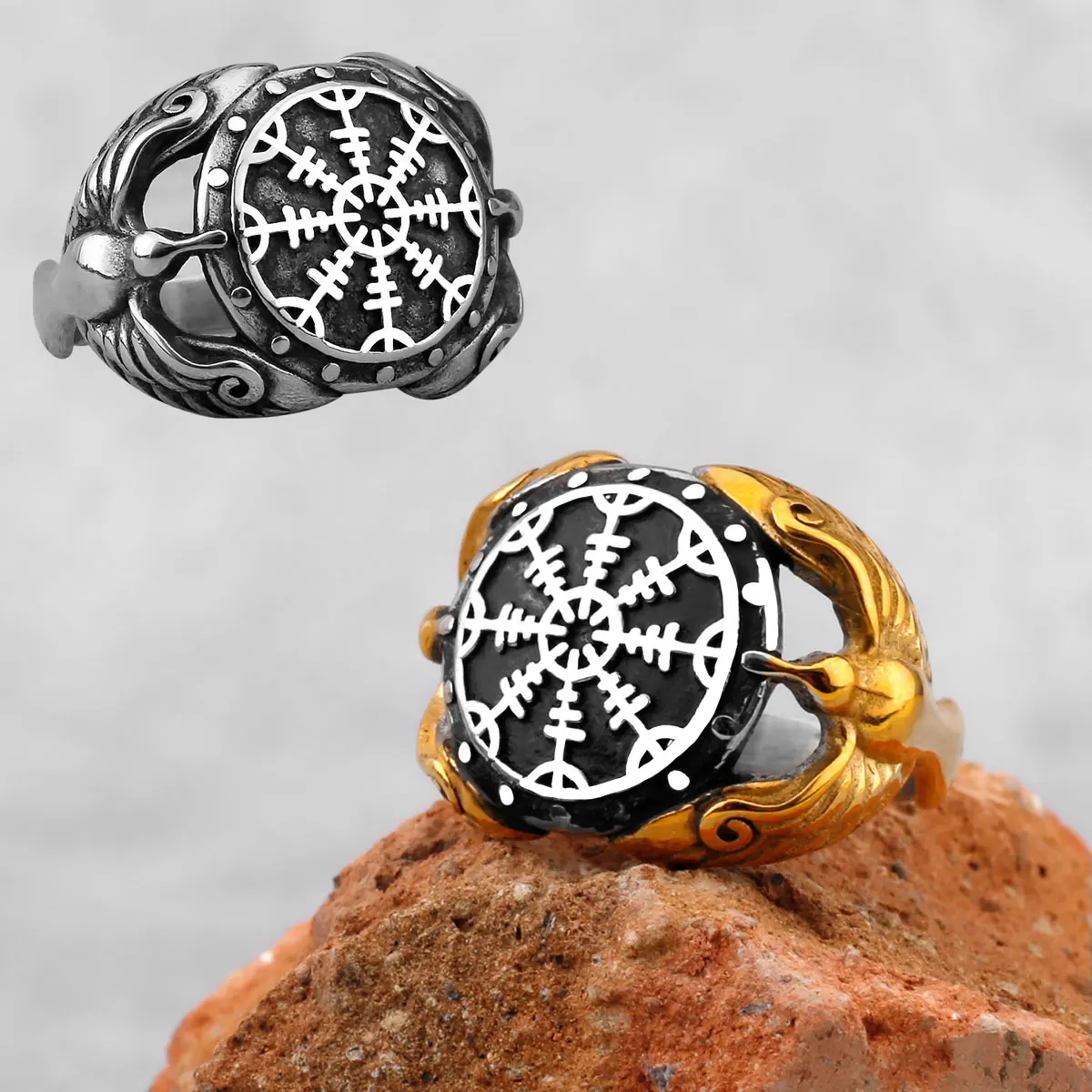 Viking Odin Crow Titanium Steel Compass Ring European and American Men's Fashion Rune Stainless Steel Ring Jewelry Wholesale
Viking Odin Crow Titanium Steel Compass Ring European and American Men's Fashion Rune Stainless Steel Ring Jewelry Wholesale