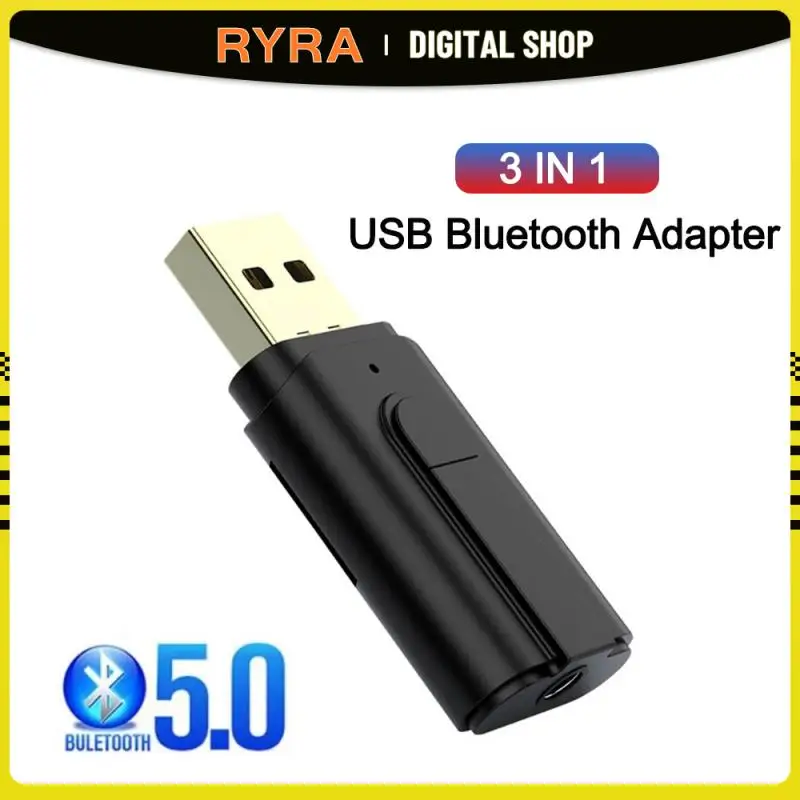 

RYRA 5.0 Bluetooth Adapter USB Wireless Bluetooth Transmitter Receiver SD Card Reader Music Audio For TV Car 3.5mm AUX Adaptador