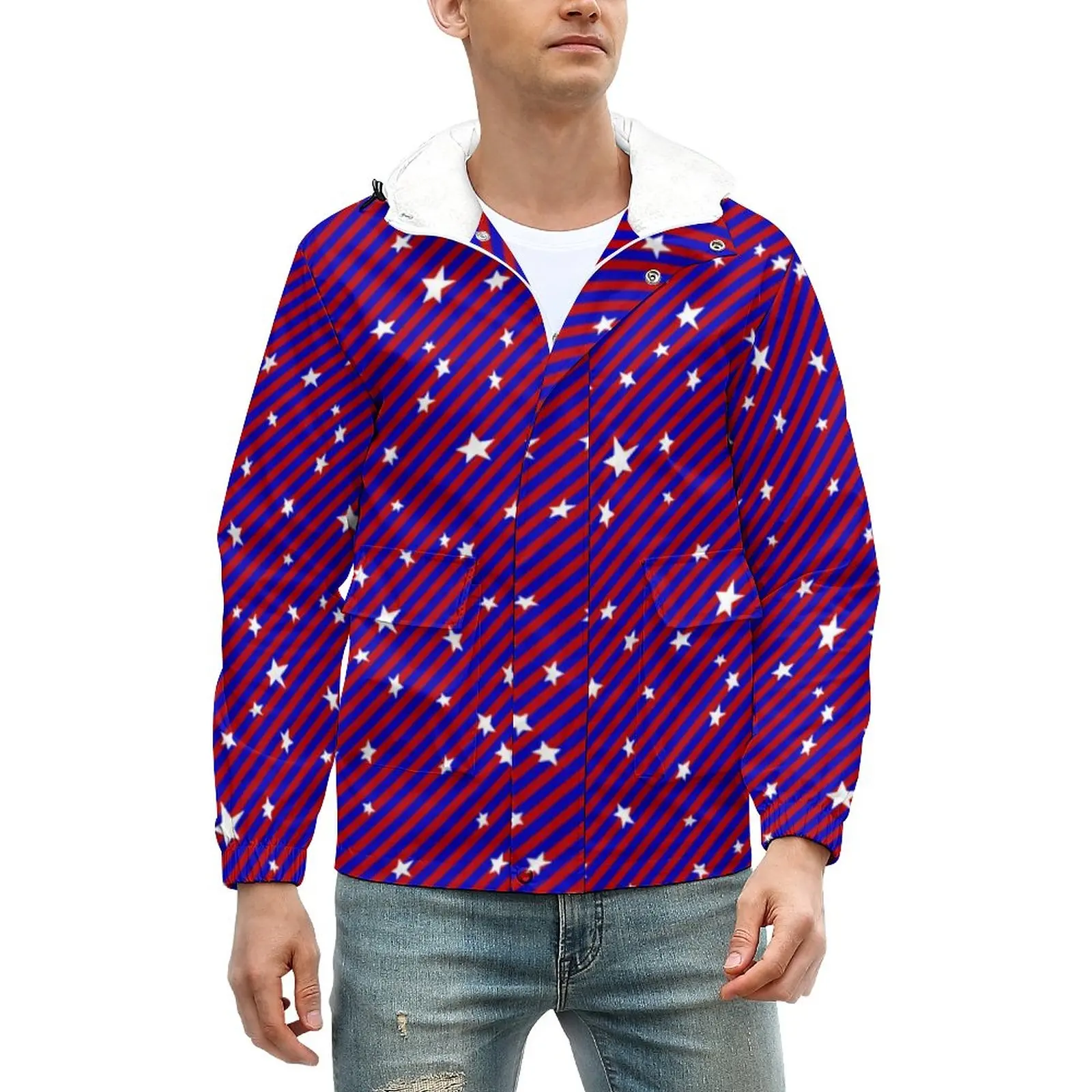 Stars Print Warm Jackets Blue and Red Stripes Hooded Winter Coats Aesthetic Casual Jacket Design Outerwear Oversize Windbreakers
Stars Print Warm Jackets Blue and Red Stripes Hooded Winter Coats Aesthetic Casual Jacket Design Outerwear Oversize Windbreakers