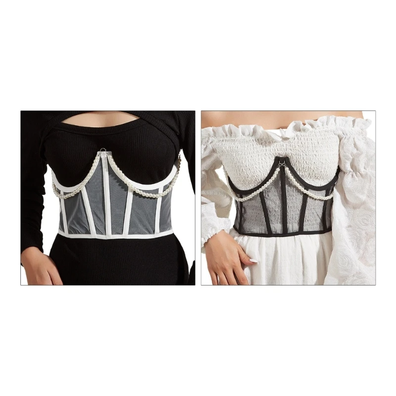 50JB Elastic Girls Adjustable Waist Corset with Dangle Pearl Chain Women Waistband
50JB Elastic Girls Adjustable Waist Corset with Dangle Pearl Chain Women Waistband