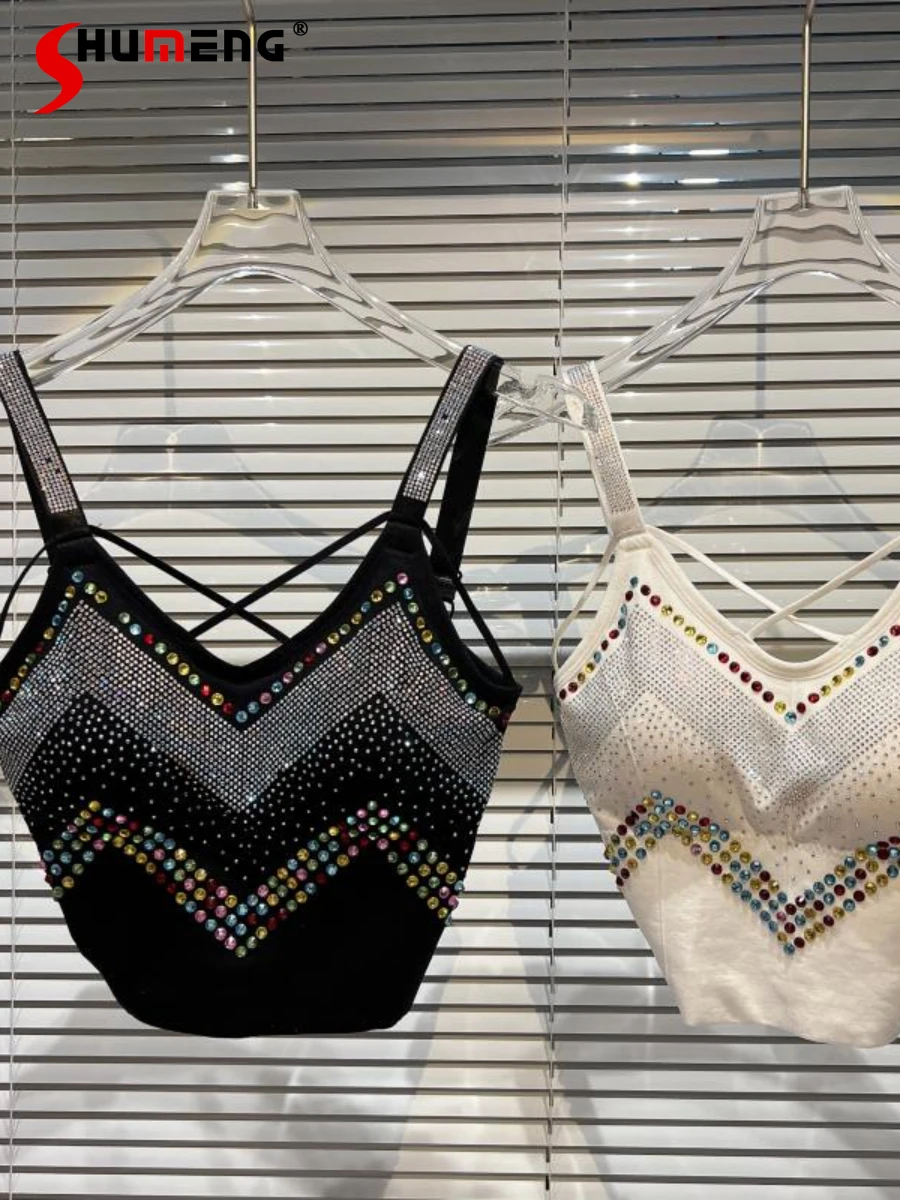 2022 Summer New Color Rhinestone Drilling Chest Pad Bandeau Sling Underwear Women Sexy V-neck Backless Nightclub Beach Vest Top
2022 Summer New Color Rhinestone Drilling Chest Pad Bandeau Sling Underwear Women Sexy V-neck Backless Nightclub Beach Vest Top