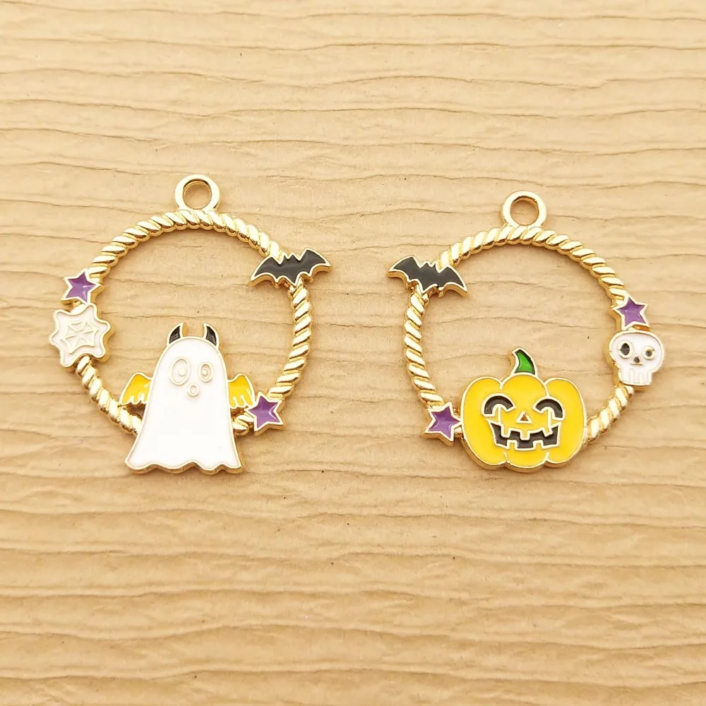 10pcs Enamel Halloween Bat Ghost Pumpkin Charm for Jewelry Making Earring Pendant Necklace Bracelet Accessories Craft Supplies
10pcs Enamel Halloween Bat Ghost Pumpkin Charm for Jewelry Making Earring Pendant Necklace Bracelet Accessories Craft Supplies