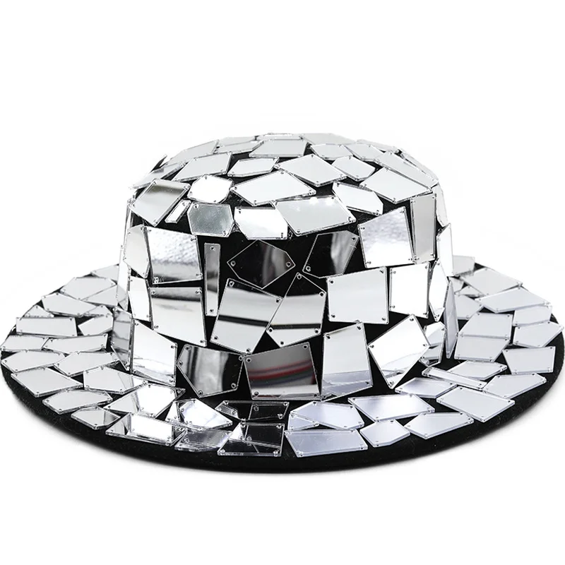Wide Brim Fedora Hat For Women Designer Full Sequins Bling Rhinestone Felt Top Hats Wedding Ceremony Cap Stage hat singer hat
Wide Brim Fedora Hat For Women Designer Full Sequins Bling Rhinestone Felt Top Hats Wedding Ceremony Cap Stage hat singer hat