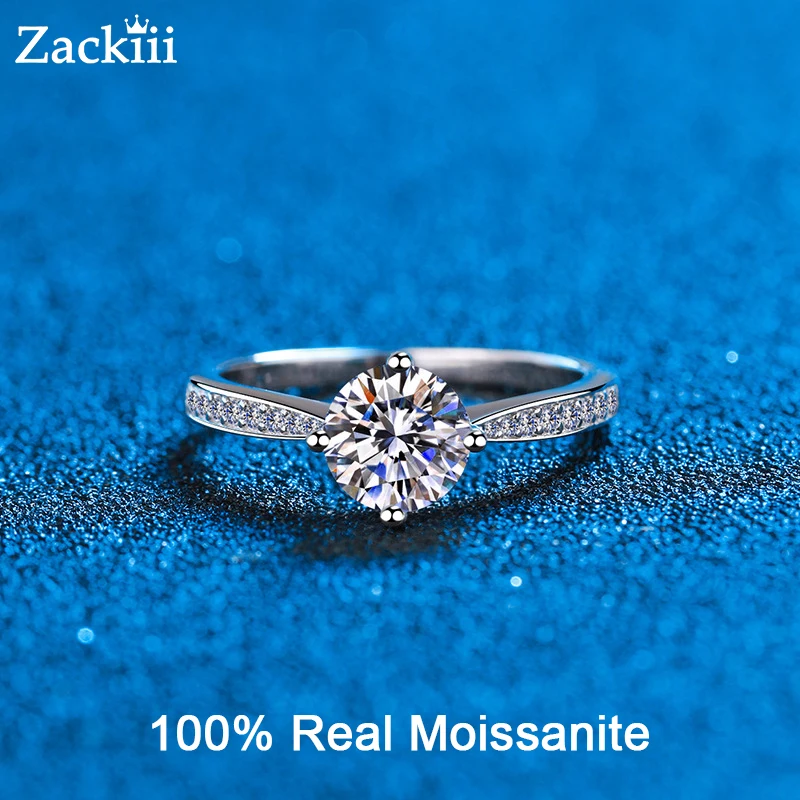 Certified Moissanite Ring Classic 4-Prong Diamond Engagement Ring Graduated Side Stones Promise Rings 1CT 2CT 3CT Wedding Band
Certified Moissanite Ring Classic 4-Prong Diamond Engagement Ring Graduated Side Stones Promise Rings 1CT 2CT 3CT Wedding Band