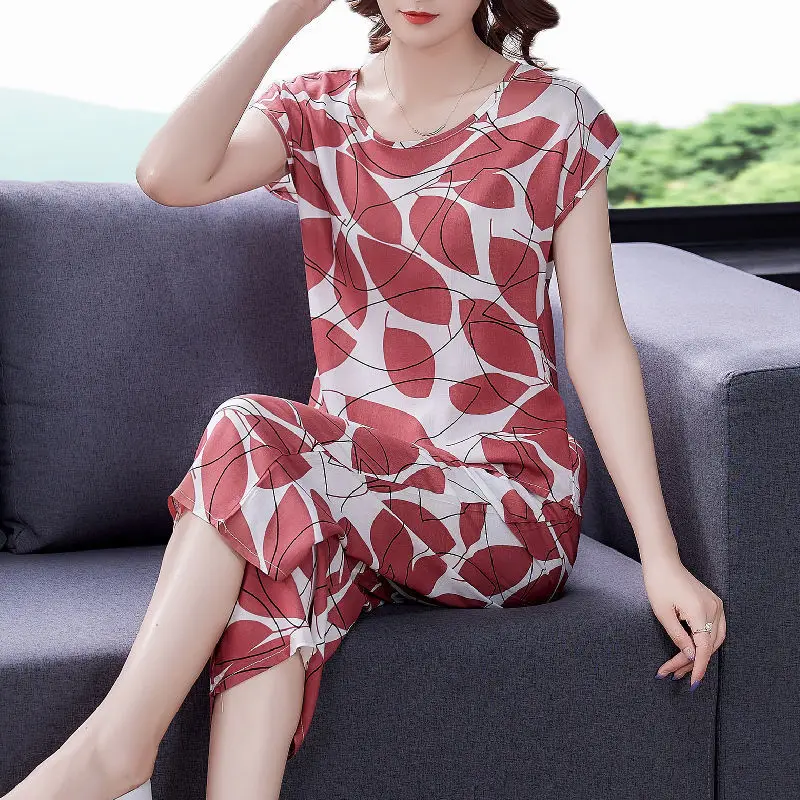 Women 2022 Summer Fashion Clothes Sets Female Thin Cotton Print Floral Loose Tops and Pants Ladies 2 Piece Casual Suits W57
Women 2022 Summer Fashion Clothes Sets Female Thin Cotton Print Floral Loose Tops and Pants Ladies 2 Piece Casual Suits W57